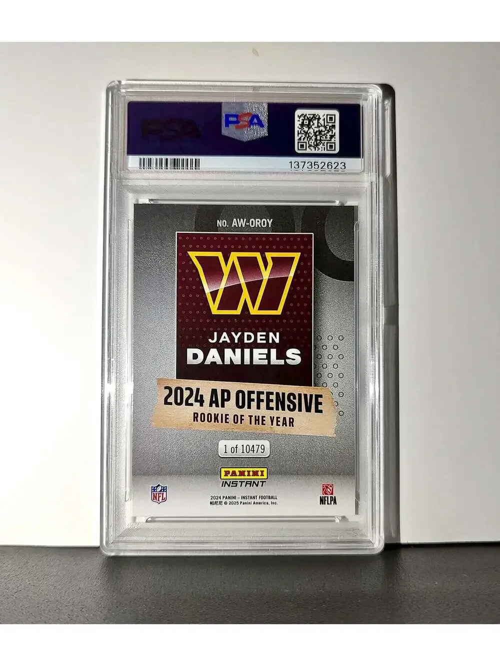 Jayden Daniels 2024 Panini NFL AP Offensive Rookie of the Year Commanders PSA 10
